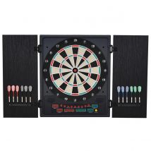 Jouet Electronic Dartboard in Case LED Scoreboard with 12 Darts 30 Heads Cabinet
