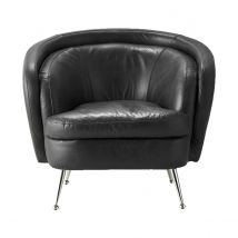 Crossland Grove Paris Tub Chair Black Leather
