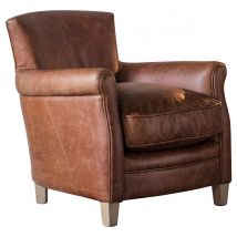 Crossland Grove Chambery Chair Vintage Brown Leather