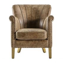 Crossland Grove Montpellier Armchair Brown Leather