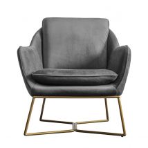 Crossland Grove Metz Chair Charcoal Velvet