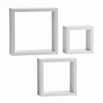 Interiors By Ph Wall Cubes Set Of 3 White (mdf/Pvc Coating)