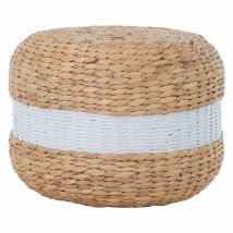 Interiors By Ph Seagrass Pouffe Natural / White Finish
