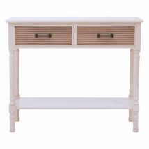 Interiors By Ph Console Table 2 Drawers Pearl White / Sahara