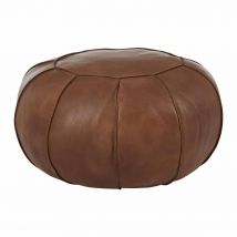 Interiors By Ph Brown Leather Pouffe