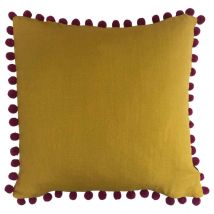 Paoletti Mardi Gras Polyester Filled Cushion Viscose Yellow/Magenta