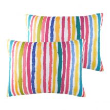Evans Lichfield Aquarelle Stripe Twin Pack Polyester Filled Cushions Multi