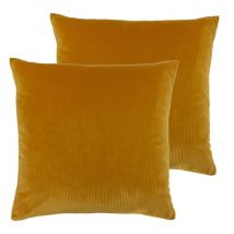 Furn. Aurora Twin Pack Polyester Filled Cushions Ochre