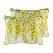 Evans Lichfield Blossoms Laburnum Twin Pack Polyester Filled Cushions Yellow