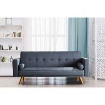 SleepOn Linen Fabric Upholstered Clic Clac Sofa Bed Grey