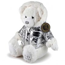 FAO Schwarz Toy Plush Bear In Silver Jacket 13Inch
