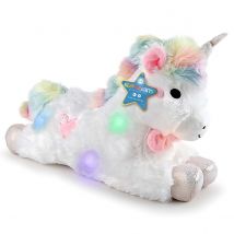 FAO Schwarz Toy Plush LED With Sound Unicorn 15Inch