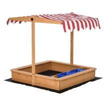Outsunny Kids Wooden Outdoor Sandbox Play Station