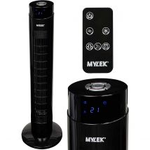 Mylek 34&#34; Tower Fan Electric Oscillating With Remote Control - Black