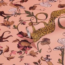 Furn&#46; Exotic Wildlings Blush Pink Tropical Printed Wallpaper