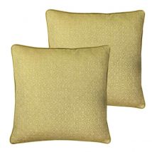 Paoletti Blenheim Polyester Filled Cushions Twin Pack Viscose Linen Ochre