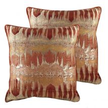Evans Lichfield Inca Polyester Filled Cushions Twin Pack Terracotta