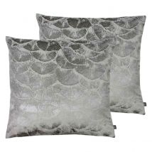 Ashley Wilde Jaden Polyester Filled Cushions Twin Pack Cotton Flint&#47;Steel