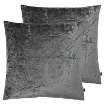 Ashley Wilde Kassaro Polyester Filled Cushions Twin Pack Cotton Viscose Smoke