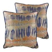Evans Lichfield Inca Polyester Filled Cushions Twin Pack Royal