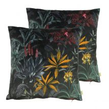 Evans Lichfield Zinara Polyester Filled Cushions Twin Pack Leaves 43 x 43cm