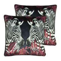 Evans Lichfield Zinara Polyester Filled Cushions Twin Pack Twin Zebras
