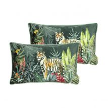 Evans Lichfield Zinara Polyester Filled Cushions Twin Pack Tiger