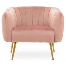 Interiors by PH Larissa Pink Velvet Accent Chair