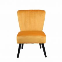 Neo Scallop Velvet Chair Mustard Yellow