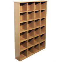 Techstyle Pigeon Hole Media Cubby Storage Shelves Oak
