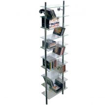 Techstyle Wall Mounted Glass 300 Cd &#47; Media&#47; 10 Tier Storage Shelves