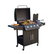 Neo Gas Bbq Grill 4&#43;1 Burner Side Garden Barbecue With Cover &#38; Gas Regulator