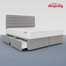 Airsprung Super King Size Open Coil Memory Mattress With 4 Drawer Silver Divan