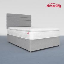 Airsprung King Size Pocket 1500 Memory Pillowtop Mattress With 2 Drawer Silver Divan