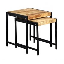 IH Design Upcycled Industrial Style Mintis Nest Of 2 Tables