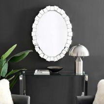 Furniture Box Venus Multi Faceted Small Round Wall Mirror