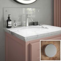 Clear Glass Bathroom Splashback &#40;brushed Caps&#41; 600mm X 250mm X 4mm