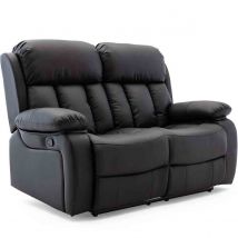 More4Homes Chester 2 Seater Manual High Back Bonded Leather Recliner Sofa &#40;black&#41;