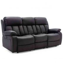 More4Homes Chester 3 Seater Electric High Back Bonded Leather Recliner Sofa &#40;black&#41;
