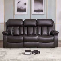 More4Homes Chester 3 Seater Electric High Back Bonded Leather Recliner Sofa &#40;brown&#41;