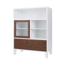 Teamson Home Tyler Wooden Free Standing Bathroom Storage Cabinet With Drawer &#38; Shelves - White&#47;Brown