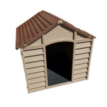 Samuel Alexander Plastic Dog Kennel / House in Brown Garden Patio ? 71cm x 71cm x 68cm