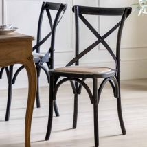 Gallery Direct Palma Chair Black&#47;Rattan Set of 2