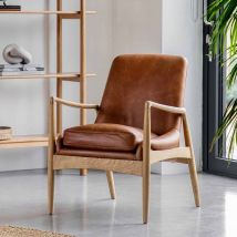 Gallery Direct Armao Armchair Brown Leather 685x720x820mm