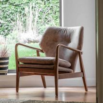 Gallery Direct Marseille Armchair Brown Leather 730x740x850mm