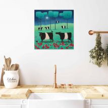 The Art Group Ailsa Black (Belties In Green And Blue) 40x40cm Wall Art
