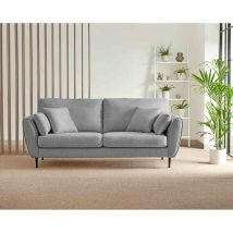 Furniture Box Ida 3 Seater Grey Fabric Sofa