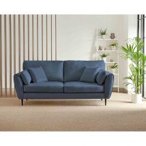 Furniture Box Ida 3 Seater Navy Velvet Sofa