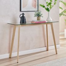 Furniture Box Malmo Console Table Rectangle Glass and Wood Legs