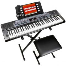 Rockjam 61 Key Keyboard Piano With Pitch Bend Kit, Stand, Stool and Headphones